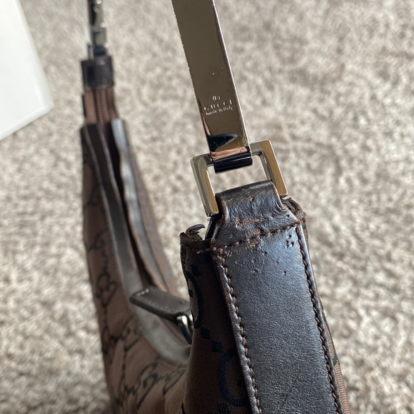 Gucci Small Hobo Brown & GG Logo Black Mini Shoulder Bag, 28335 - Picture 7 of 17